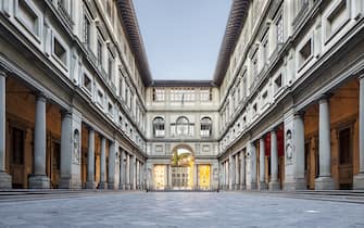 The Uffizi Gallery in Florence, Italy. Dating from 1560, the building now houses some of the oldest and most famous art museums of Europe.