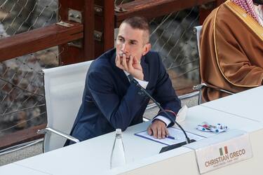 Director of the Museo Egizio Christian Greco partecipates at the G20 meeting of the Ministers of Culture in the Colosseum, in Rome, Italy, 29 July 2021. ANSA/GIUSEPPE LAMI