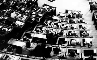 Dernière séance au Le parlement italien sous le gouvernement d'Aldo Moro le 30 avril 1976. (Photo by Jean-Louis URLI/Gamma-Rapho via Getty Images)