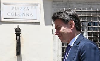 5-Star Movement (M5S) leader Giuseppe Conte, at the end of his meeting with Italian Prime Minister Mario Draghi at the Chigi Palace, in Rome, Italy, 06 July 2022. The 5-Star Movement (M5S) leader Giuseppe Conte said that the group was ready to continue to support the government after 'clear-the-air' talks with Premier Mario Draghi. But ex-premier Conte also said there needed to be 'discontinuity', calling for interventions to help workers and businesses via cuts to the labour-tax wedge. Tension has been high since Conte reacted furiously to recent reports, which Draghi denied, that the premier had asked for his predecessor's ouster as M5S chief. The friction has led to reports that the M5S could pull out of Draghi's broad coalition government of national unity.  ANSA/ETTORE FERRARI