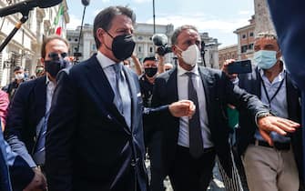 Giuseppe Cointe fuori palazzo Chigi al termine dell’incontro con il presidente del Consiglio Mario Draghi, Roma, 19 Luglio 2021. ANSA/GIUSEPPE LAMI



