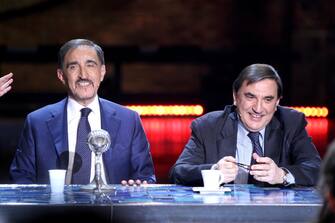 Ignazio La Russa e Romano La Russa Milano, trasmissione tv "Chiambretti Sunday Show". Nella foto Ignazio e Romano La Russa