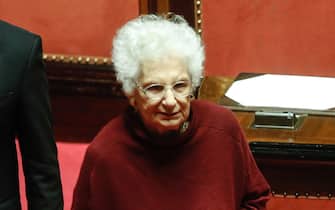 Liliana Segre in Senato durante il voto di Fiducia sul decreto legge Intercettazioni, Roma 20 Febbraio 2020. ANSA/GIUSEPPE LAMI
