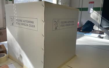 Seggi elettorali allestiti a Trieste per le elezioni regionali in Friuli Venezia Giulia, 03 aprile 2023.
ANSA/ ALICE FUMIS