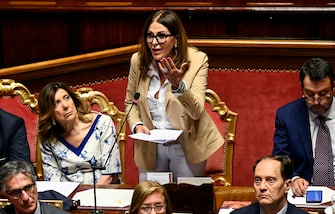 Minister of Tourism, Daniela SantancheÕ, reports at the Senate on events related to a television news report and subsequent press articles, Rome, Italy, 5 July 2023. ANSA/RICCARDO ANTIMIANI