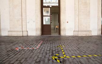 The "Ennio Quirino Visconti" classical high school is preparing to host students for the tests of exams after the closure of the schools due to the covid-19 coronavirus pandemic, in Rome, Italy, 15 June 2020. 
ANSA/MASSIMO PERCOSSI