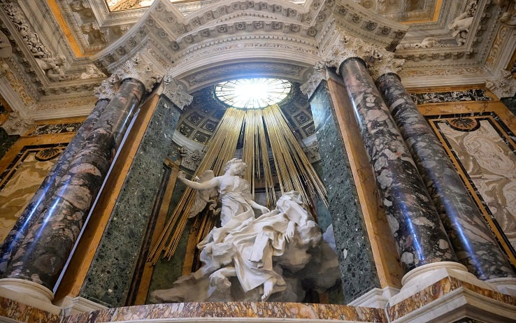 La presentazione alla stampa de ''L'estasi del Barocco'', il restauro integrale della Cappella Cornaro di Bernini presso la Chiesa di Santa Maria della Vittoria a Roma, 21 ottobre 2021. ANSA/CLAUDIO PERI
