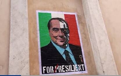 Roma, compare murale con Berlusconi in versione Terminator