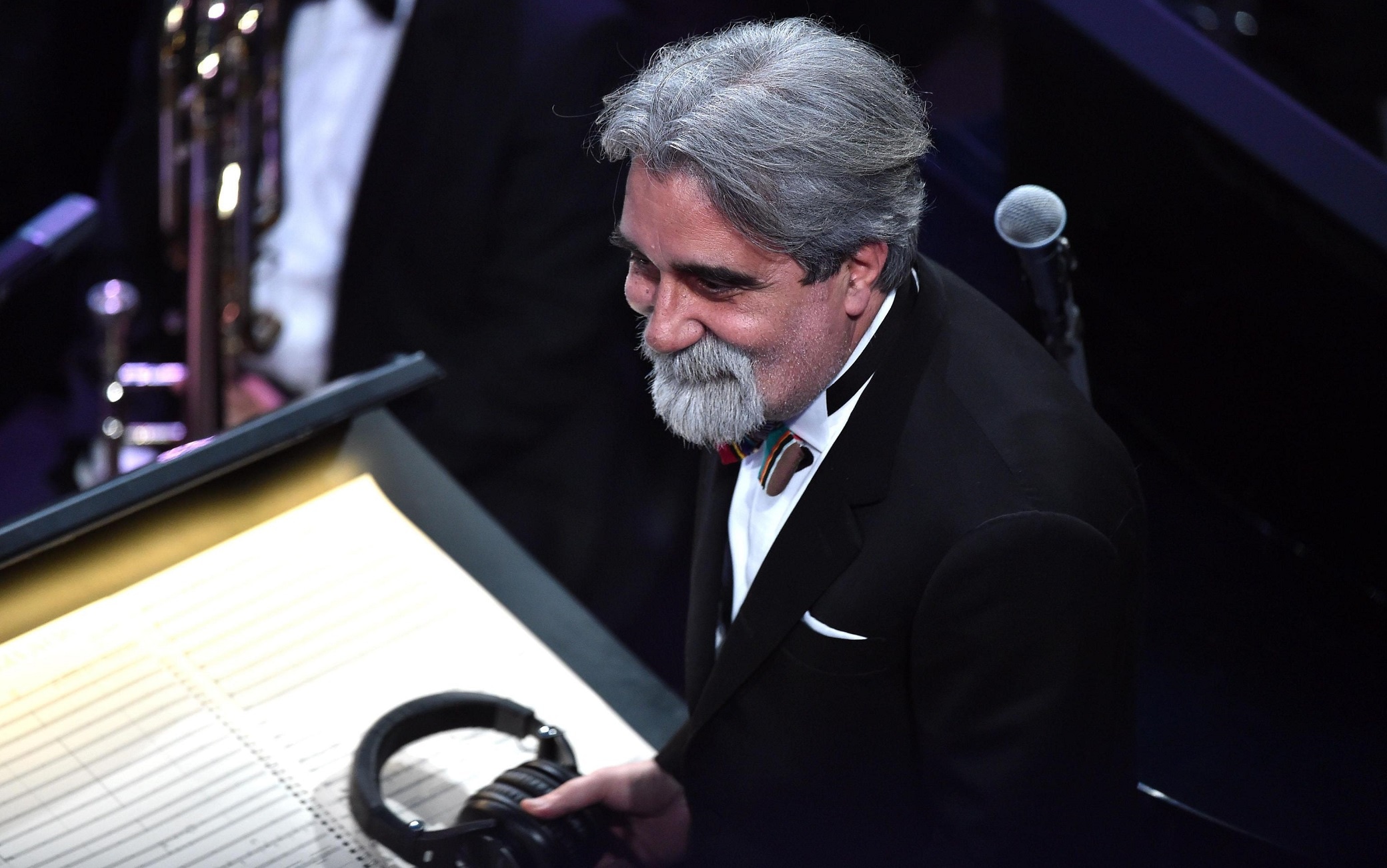Italian musician Beppe Vessicchio performs on stage during the Sanremo Italian Song Festival at the Ariston theater in Sanremo, Italy,  10 February 2016. The music festival will run from 09 to 13 February. ANSA/ETTORE FERRARI







