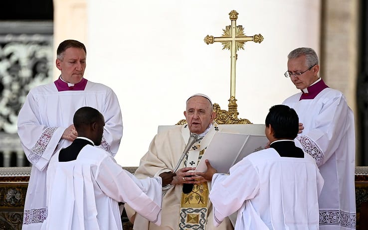 Pope Francis leads a Holy Mass and Canonization of ten Blessed in Saint Peter's Square, Vatican City, 15 May 2022. ANSA/RICCARDO ANTIMIANI