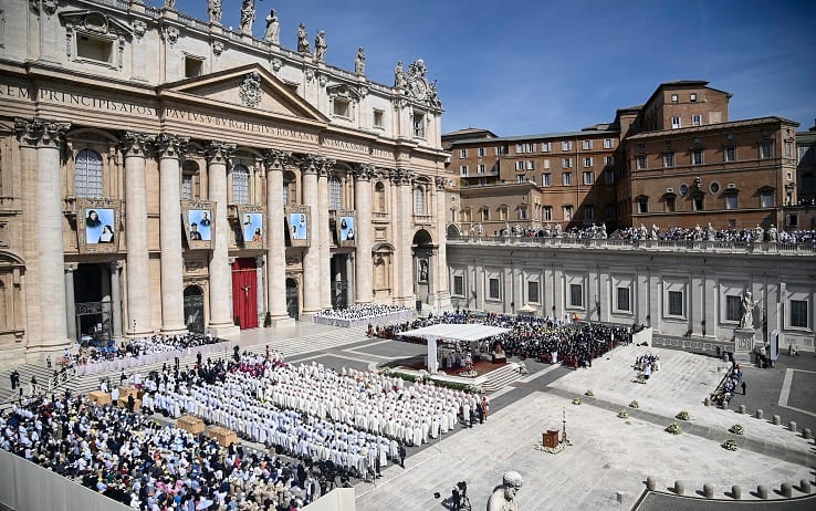 Pope Francis leads a Holy Mass and Canonization of ten Blessed in Saint Peter's Square, Vatican City, 15 May 2022. ANSA/RICCARDO ANTIMIANI