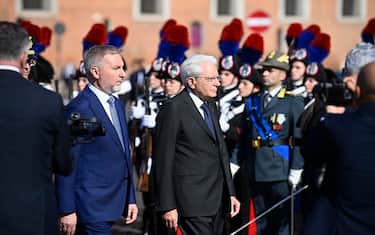 Italian President Sergio Mattarella  walks to lay a wreath of flowers at the Altar of the Fatherland during the celebrations of Republic Day, in Rome, Italy, 02 June 2022. The anniversary marks the proclamation of the Italian Republic in 1946. 
ANSA/RICCARDO ANTIMIANI