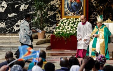 Pope Francis leads a Holy Mass for the Congolese community in Rome, in Saint Peter's Basilica at the Vatican City, 3 July 2022. ANSA/GIUSEPPE LAMI