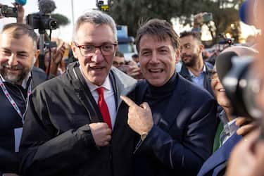 Maurizio Landini with Giuseppe Conte (R) attend a rally for peace in Rome, Italy, 05 November 2022. The rally was organized by the Europe for Peace movement, calling on all countries to get rid of nuclear weapons and reduce military expenses in favor of aid to the poor.
ANSA/MASSIMO PERCOSSI