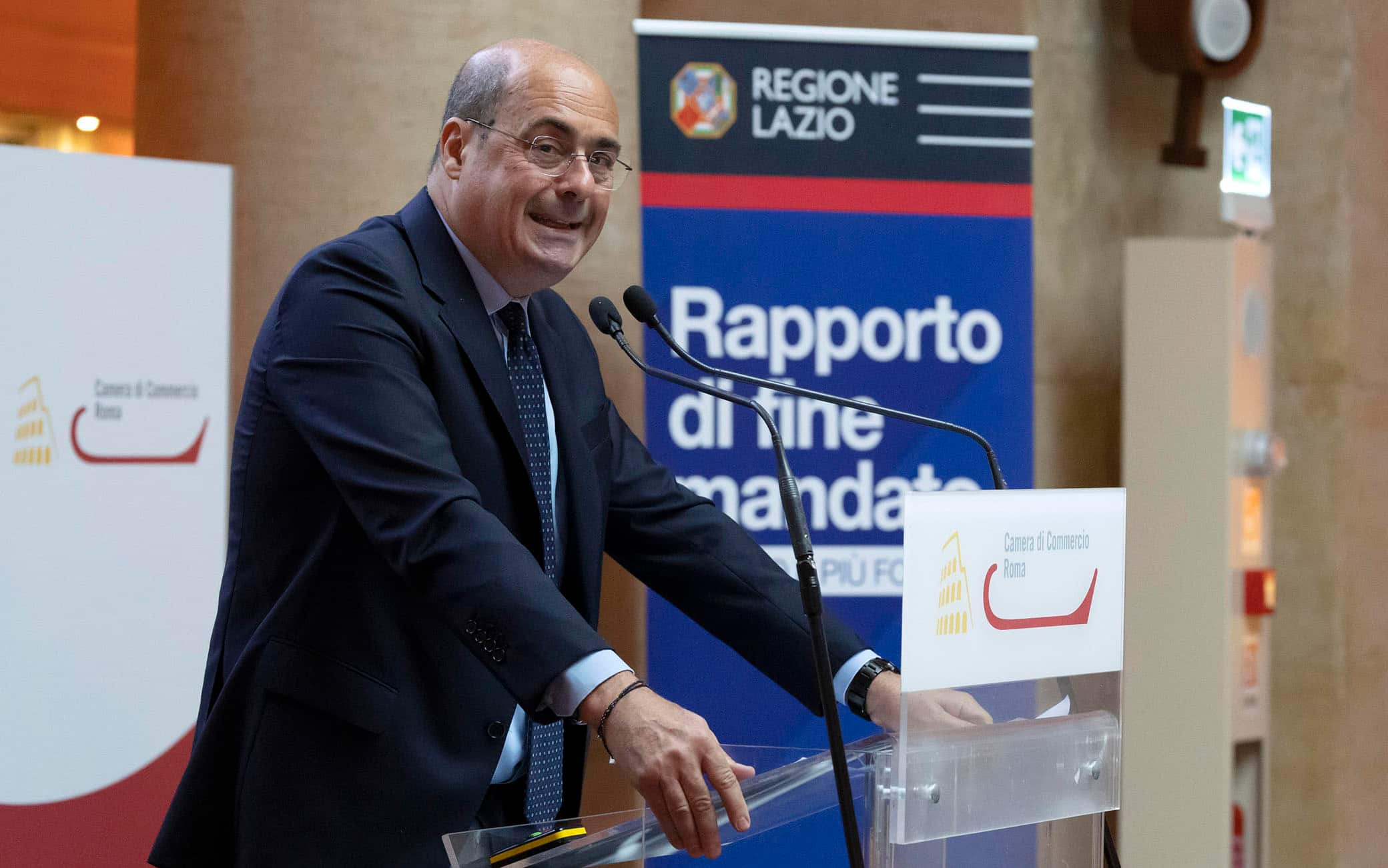 Il presidente uscente della Regione Lazio, Nicola Zingaretti, alla presentazione del rapporto di fine mandato, Roma, 9 novembre 2022. 
ANSA/MASSIMO PERCOSSI
