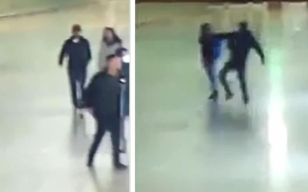 Bilder från videon av attacken på Termini station