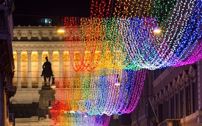 Le luci di Natale a Roma viste dall'alto