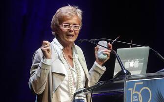 La senatrice a vita Elena Cattaneo durante la celebrazione dei 150 anni dell'Associazione Italiana Editori, Auditorium Parco della Musica, Roma, 11 settembre 2019. ANSA/RICCARDO ANTIMIANI