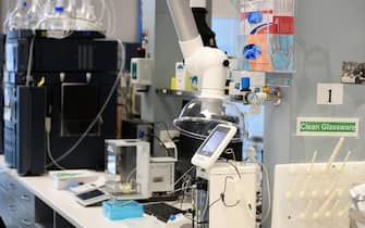 epa08612066 A general view of lab equipment at AstraZeneca s headquarters in Sydney, Australia, 19 August 2020. Australian Prime Minister Scott Morrison announced Australians will be among the first in the world to receive a COVID-19 vaccine, if it proves successful, through an agreement between the government and UK-based drug company AstraZeneca.  EPA/DAN HIMBRECHTS  AUSTRALIA AND NEW ZEALAND OUT