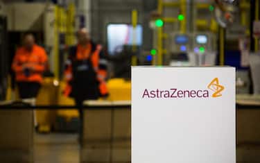 File photo dated January 20, 2020 of AstraZeneca logo during a visit at the AstraZeneca factory in Dunkirk, northern France. AstraZeneca has paused all clinical trials of the Covid-19 vaccine it is developing with Oxford university after a participant in the UK arm of the study suffered a suspected serious adverse reaction. The UK-based drugmaker voluntarily put the trial on hold after the discovery of the sick participant. AstraZeneca said it was working to review the event to ensure it would not result in a significant delay to the study. Photo by Raphael Lafargue/ABACAPRESS.COM (Lafargue Raphael/ABACA / IPA/Fotogramma, Dunkirk - 2020-09-09) p.s. la foto e' utilizzabile nel rispetto del contesto in cui e' stata scattata, e senza intento diffamatorio del decoro delle persone rappresentate