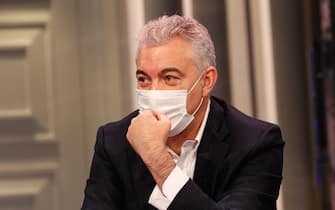 covid arcuri Il commissario all'emergenza Covid Domenico Arcuri ospite della trasmissione di RAI1 'Porta a porta' condotta da Bruno Vespa, Roma, 17 Novembre 2020. ANSA/GIUSEPPE LAMI