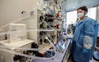 Researchers at work in the ReiThera's laboratories , company is working on second phase of the anti-Covid vaccine named ''GRAd-CoV2'', Castel Romano, outskirts of Rome, on 8 Jannuary 2021. ANSA/FABIO FRUSTACI