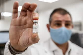 Researchers at work in the ReiThera's laboratories , company is working on second phase of the anti-Covid vaccine named ''GRAd-CoV2'', Castel Romano, outskirts of Rome, on 8 Jannuary 2021. ANSA/FABIO FRUSTACI