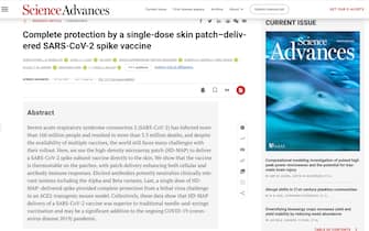Lo studio sul cerotto-vaccino pubblicato su Science Advances