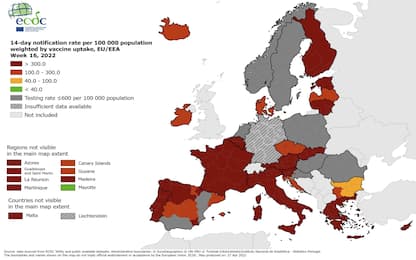 Covid, mappa Ecdc: tutta l’Italia segnalata ancora in rosso scuro