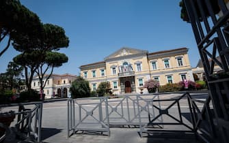 Una veduta esterna dell'ospedale INMI Spallanzani dove è ricoverato,  a seguito di un intervento chirurgico,  il presidente emerito della Repubblica Giorgio Napolitano, Roma 22 Maggio 2022. ANSA/GIUSEPPE LAMI.