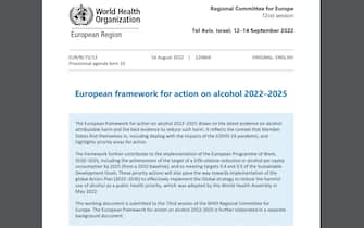 European framework for action on alcohol 2022-2025
