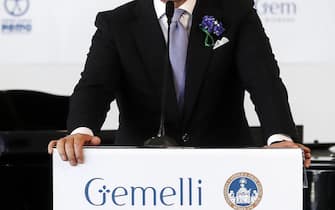 Il presidente del Consiglio, Giuseppe Conte, durante l'inaugurazione della Biblioteca Nazionale sulla SLA al Policlinico Universitario A. Gemelli, Roma, 20 giugno 2019. ANSA/RICCARDO ANTIMIANI