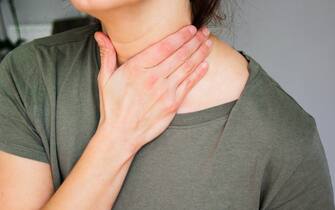 Touching a neck