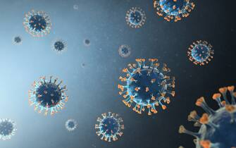 3d visualization of corona virus scene