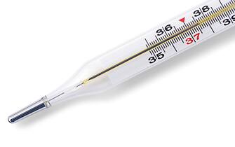 Termometro Medical mercury thermometer isolated on white background