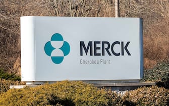 Signage outside of the Merck Cherokee Plant in Riverside, Pennsylvania on December, 23, 2021. The U.S. Food and Drug Administration  (FDA) issued an emergency use authorization for Merck's molnupiravir for the treatment of mild-to-moderate coronavirus disease (COVID-19) in adults who are at high risk for progression to severe COVID-19. (Photo by Paul Weaver/Sipa USA)