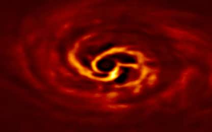 Osservata la nascita di un pianeta in una spirale di gas e polveri