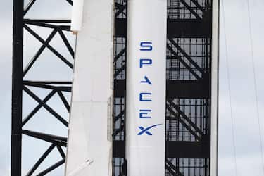 CAPE CANAVERAL, FLORIDA - MAY 29: Part of the SpaceX Falcon 9 rocket with the Crew Dragon spacecraft attached is seen on launch pad 39A at the Kennedy Space Center on May 29, 2020 in Cape Canaveral, Florida. After scrubbing the first attempt at launch NASA astronauts Bob Behnken and Doug Hurley are scheduled to try again on Saturday and if successful would be the first people since the end of the Space Shuttle program in 2011 to be launched into space from the United States. (Photo by Joe Raedle/Getty Images)