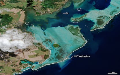 Mauritius, le immagini del disastro ambientale dai satelliti. FOTO