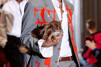PARIS, FRANCE â   OCTOBER 5: Dog during the Xuly Bet fashion show during Paris Women's Fashion Week Spring/Summer 2021 on October 5, 2020 in Paris, France. (Photo by Estrop/Getty Images)