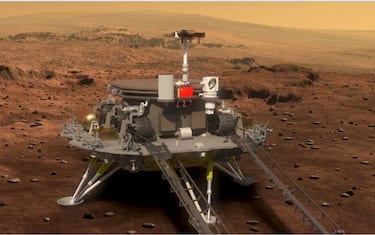 Un'immagine della sonda cinese su Marte
