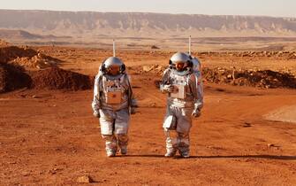 "Astronauts" during a simulation of a mission to Mars, in Israel