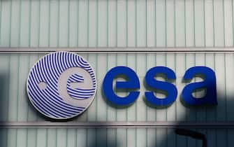 A picture taken on February 7, 2020, shows the logo of the European Space Agency (ESA) at its European Space Operations Centre (ESOC) in Darmstadt, western Germany. (Photo by Yann Schreiber / AFP) (Photo by YANN SCHREIBER/AFP via Getty Images)