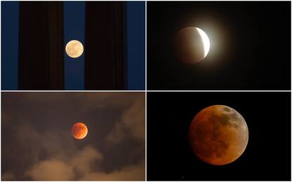 Eclissi lunare, le immagini dal mondo della Superluna Rossa. FOTO