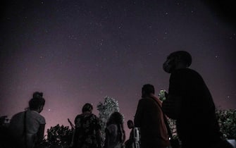 Osservatorio astronomico, le visite in occasione della notte di San Lorenzo. L'osservatorio per vedere le stelle cadenti. Pino Torinese, Torino, 10 agosto 2021 ANSA/JESSICA PASQUALON