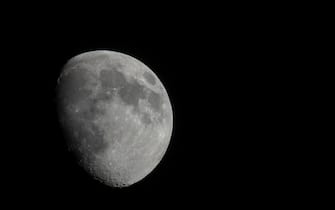 An image of the moon in the phase known as Waxing Gibbous