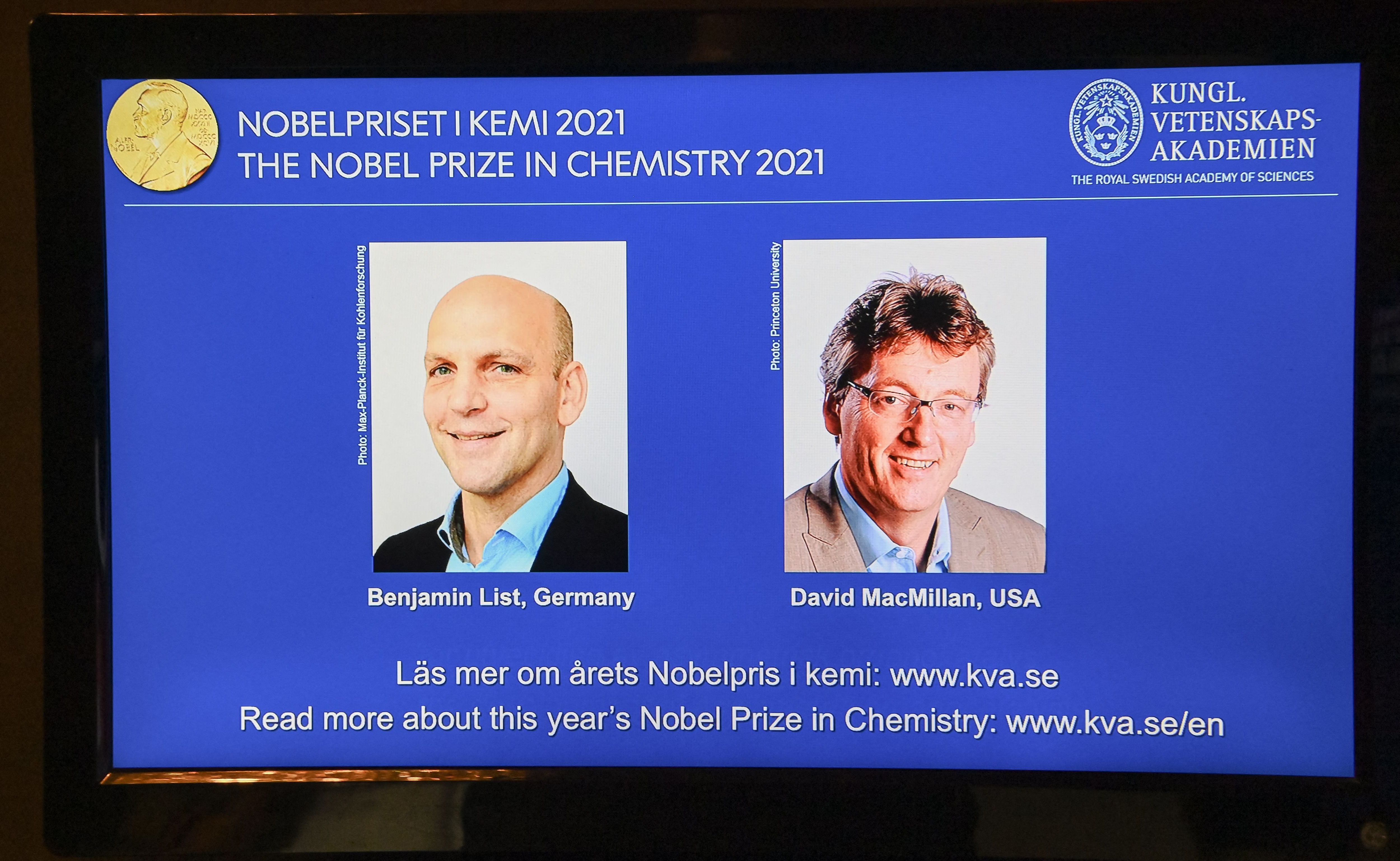 Benjamin List and David MacMillan, who are the winners of the 2021 Nobel Prize in Chemistry