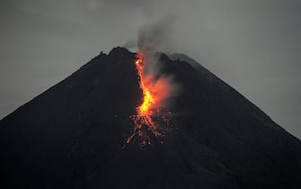 January 7, 2021, Yogyakarta, Indonesia: Volcanic materials spewed from Mount Merapi.(Credit Image: © Supriyanto/Xinhua via ZUMA Press)