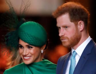 LONDON, UNITED KINGDOM - MARCH 09: (EMBARGOED FOR PUBLICATION IN UK NEWSPAPERS UNTIL 24 HOURS AFTER CREATE DATE AND TIME) Meghan, Duchess of Sussex and Prince Harry, Duke of Sussex attend the Commonwealth Day Service 2020 at Westminster Abbey on March 9, 2020 in London, England. The Commonwealth represents 2.4 billion people and 54 countries, working in collaboration towards shared economic, environmental, social and democratic goals. (Photo by Max Mumby/Indigo/Getty Images)