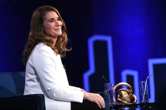 NEW YORK, NEW YORK - FEBRUARY 05: Melinda Gates speaks onstage at Oprah's SuperSoul Conversations at PlayStation Theater on February 05, 2019 in New York City. (Photo by Bryan Bedder/Getty Images for THR)